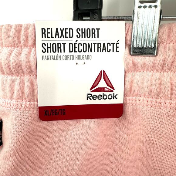 Reebok Size XL Shorts Pink Elastic Waist Drawstring Relaxed Fit Pull On NWT - Picture 3 of 4